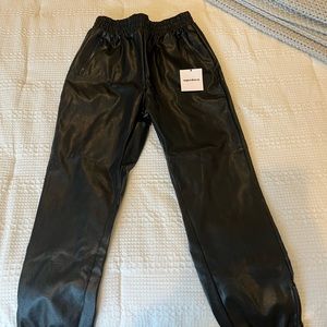 Rinah Leather Jogger Pants Size Small